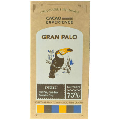 Gran Palo chocolat Pérou 75%, Cacao Expérience